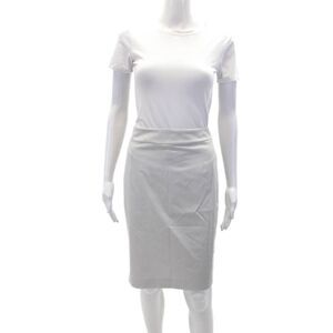 St. Emile Womens Zippered Straight Knee Length Skirt Solid Gray Size 10